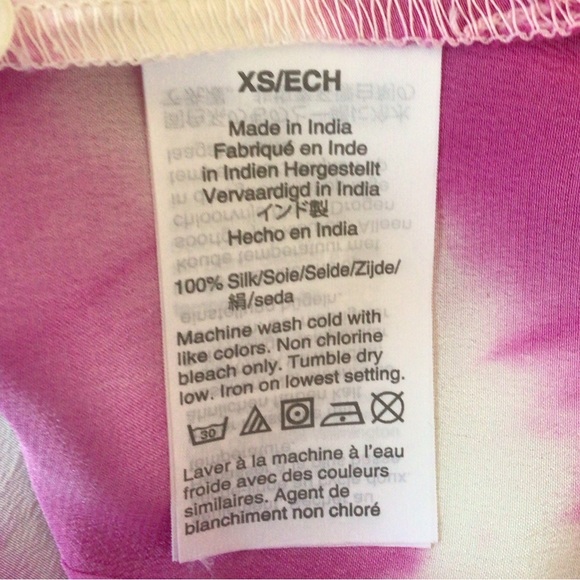 J Crew PINK Tie Dyed 100% SILK tunic NWT XS - Picture 9 of 11